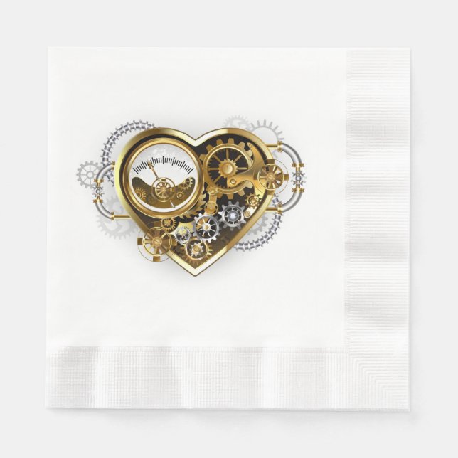 Steampunk Heart med en Manometer Pappersservett (Framsidan)