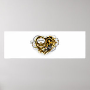 Steampunk Heart med en Manometer Poster
