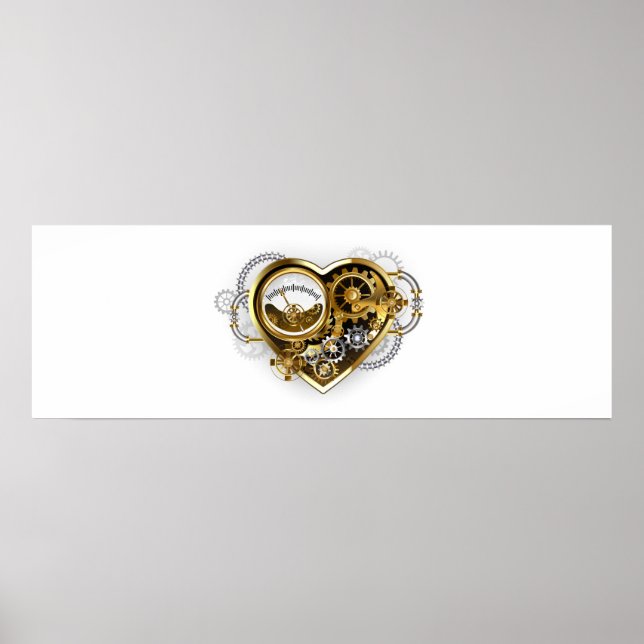 Steampunk Heart med en Manometer Poster (Framsidan)