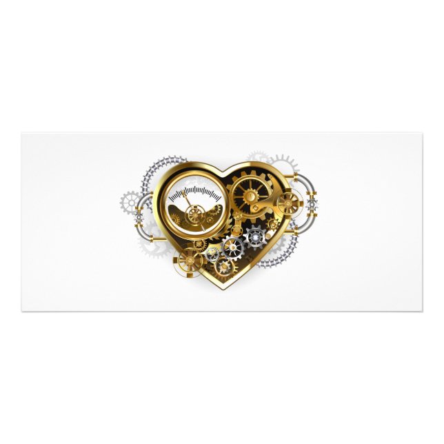 Steampunk Heart med en Manometer Reklamkort (Framsidan)