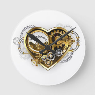 Steampunk Heart med en Manometer Rund Klocka