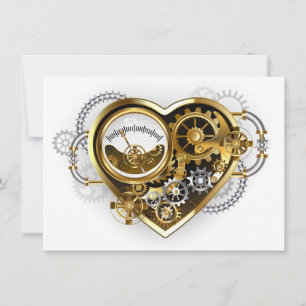 Steampunk Heart med en Manometer Spara Datumet