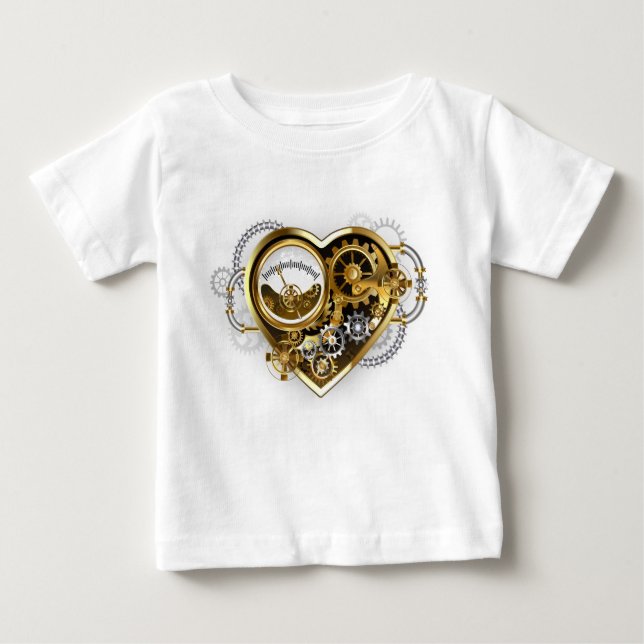 Steampunk Heart med en Manometer T Shirt (Framsida)