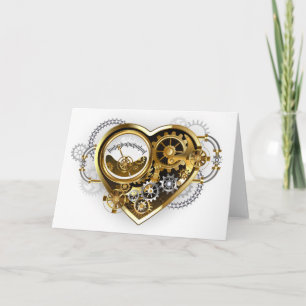 Steampunk Heart med en Manometer Tack Kort