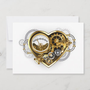 Steampunk Heart med en Manometer Tack Kort