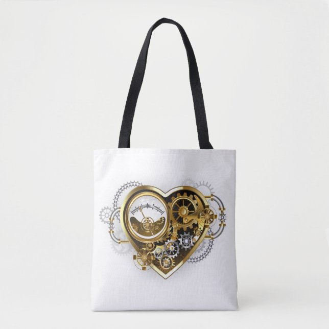 Steampunk Heart med en Manometer Tygkasse (Framsida)