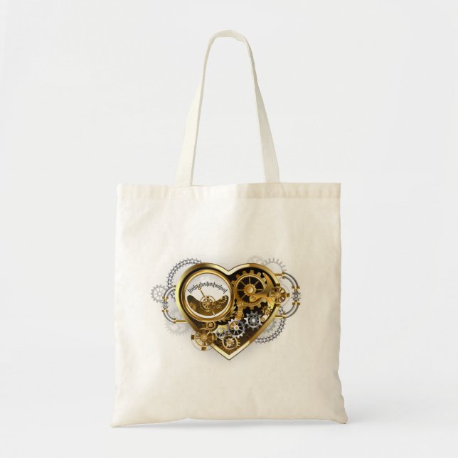 Steampunk Heart med en Manometer Tygkasse (Framsidan)