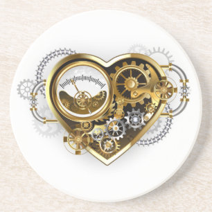 Steampunk Heart med en Manometer Underlägg