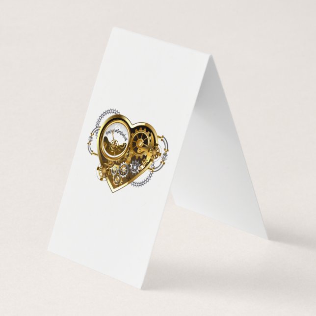 Steampunk Heart med en Manometer Visitkort (Baksida)