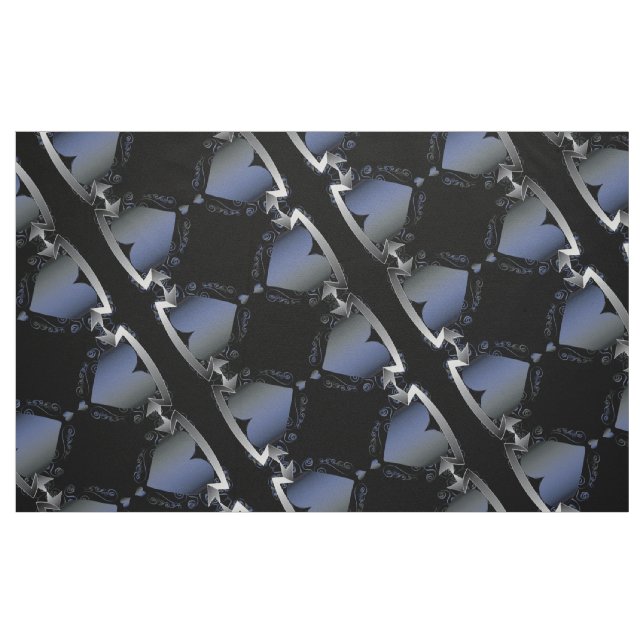 Steampunk Heart Series Blue Neon Tyg (Fat Quarter)