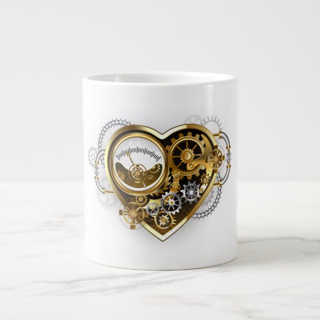 Steampunk Heart with a Manometer Jumbo Mugg (Framsidan)