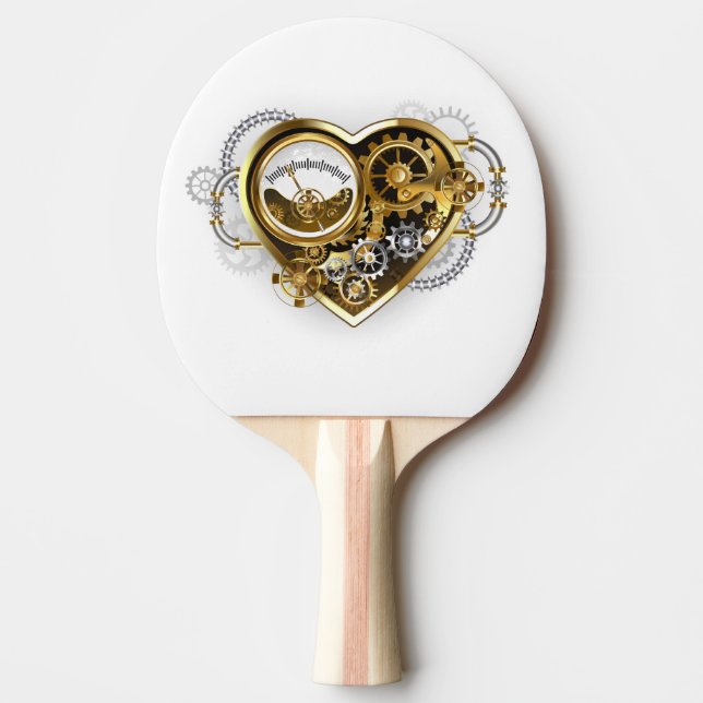 Steampunk Heart with a Manometer Pingisracket (Framsidan)