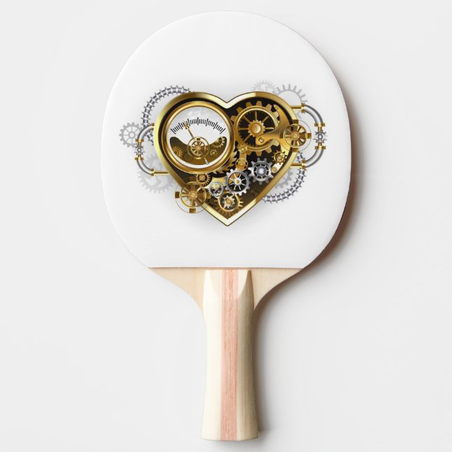 Steampunk Heart with a Manometer Pingisracket (Framsidan)