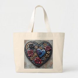 Steampunk Hearts, Flowers and Gears Jumbo Tygkasse