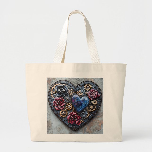 Steampunk Hearts, Flowers and Gears Jumbo Tygkasse (Framsidan)