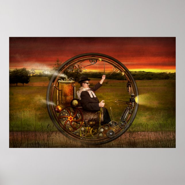 Steampunk - Herrens enhjuling Poster (Framsidan)