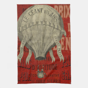 Steampunk Hett Luft Ballon Ride Graphic Typsnitt i Kökshandduk