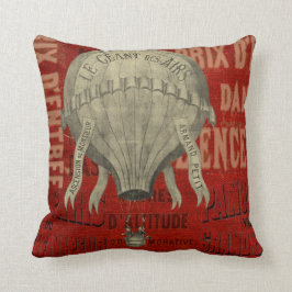 Steampunk Hett Luft Ballon Ride Graphic Typsnitt i Kudde