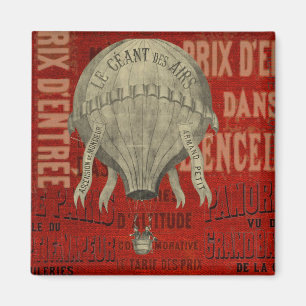 Steampunk Hett Luft Ballon Ride Graphic Typsnitt i Magnet