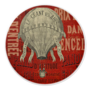 Steampunk Hett Luft Ballon Ride Graphic Typsnitt Knopp