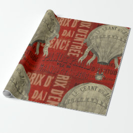 Steampunk Hett Luft Ballon Ride Graphic Typsnitt Presentpapper