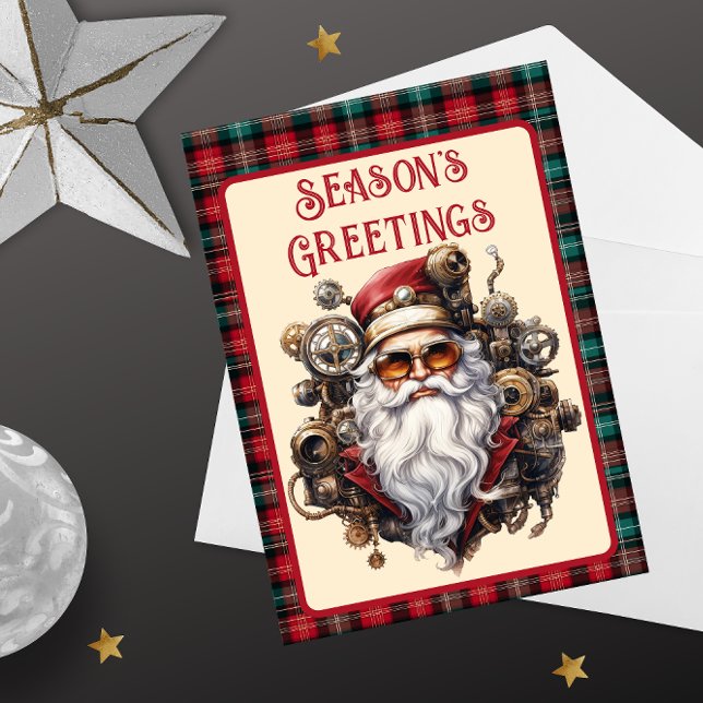 Steampunk Hipster Santa Julkort (Skapare uppladdad)