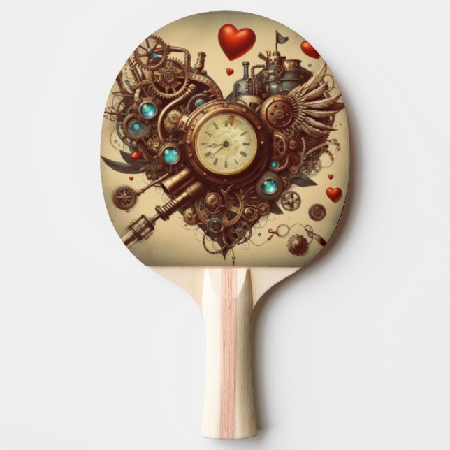Steampunk hjärta/alla hjärtans dag  pingisracket (Framsidan)