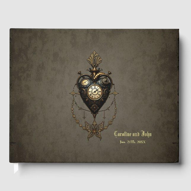 Steampunk-hjärta Gästböcker (Framsida)