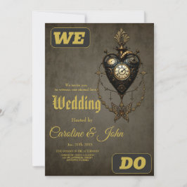 Steampunk-hjärta Inbjudningar