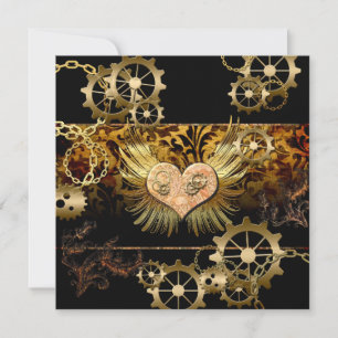 Steampunk hjärta inbjudningar