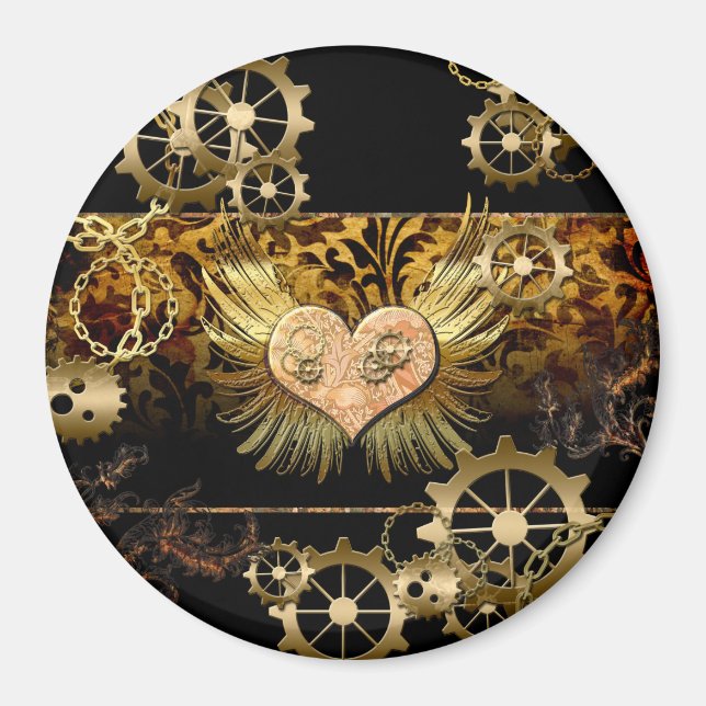 Steampunk hjärta magnet (Framsidan)
