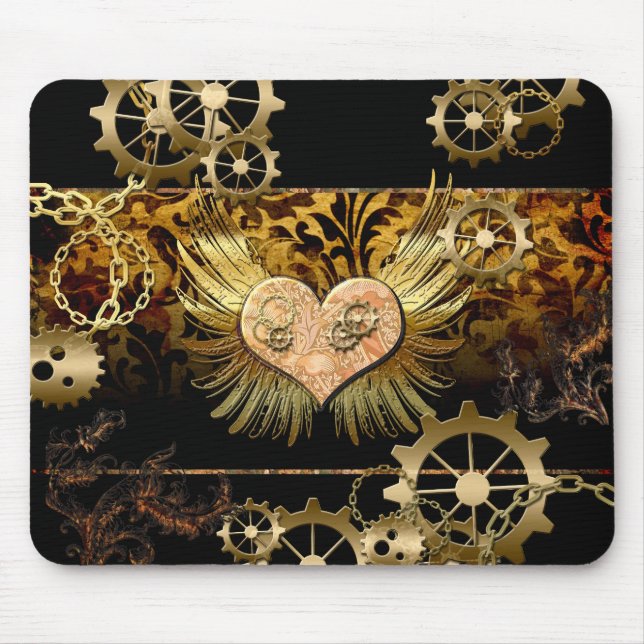 Steampunk hjärta musmatta (Framsidan)