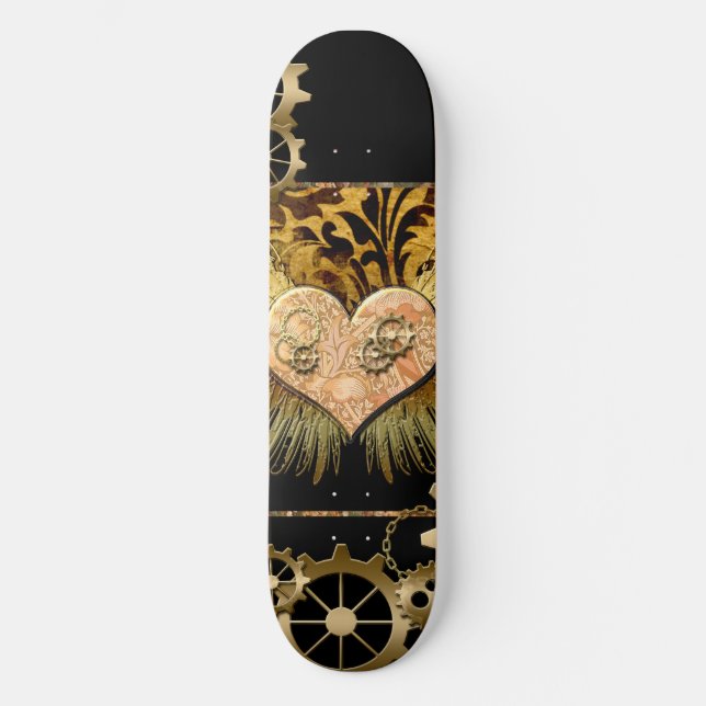 Steampunk hjärta old school skateboard bräda 21,6 cm (Framsida)