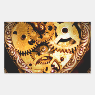 steampunk hjärta rektangulärt klistermärke
