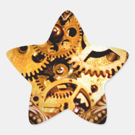 steampunk hjärta stjärnformat klistermärke