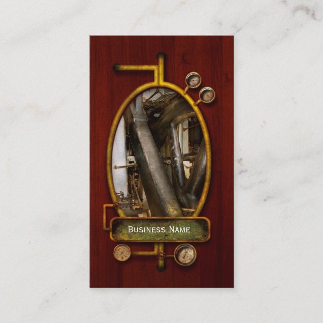 Steampunk - hjul av framsteg visitkort (Framsida)