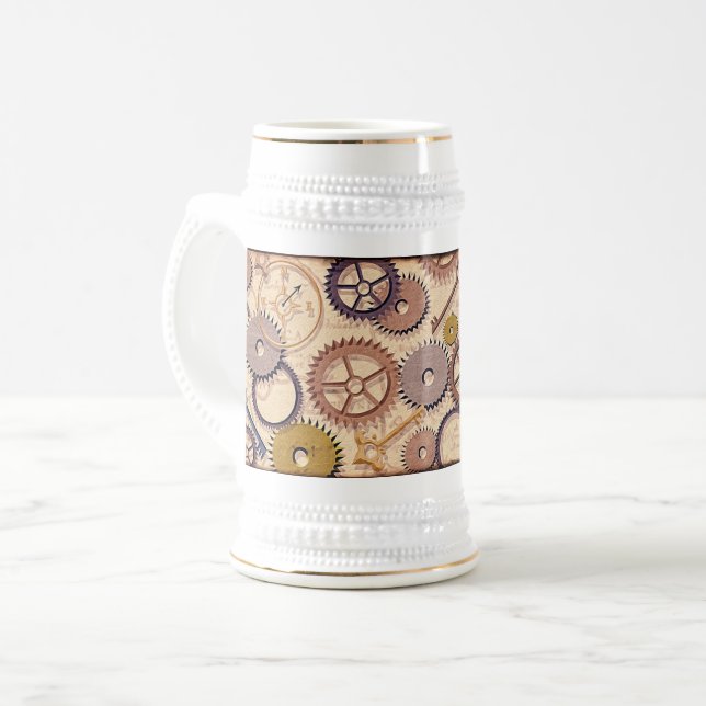 Steampunk Hjul, växlar, Nycklar, gammaldags Karta- Sejdel (Framsida vänster)