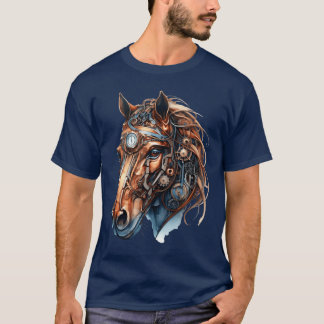 Steampunk Horse Artistic Horse roligt T Shirt