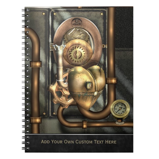 Steampunk i hjärtat anteckningsbok (Framsidan)