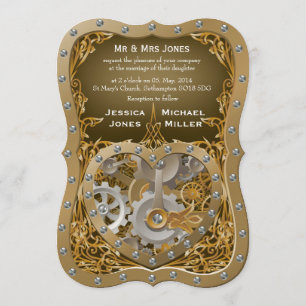 Steampunk - inbjudan till temabröllop