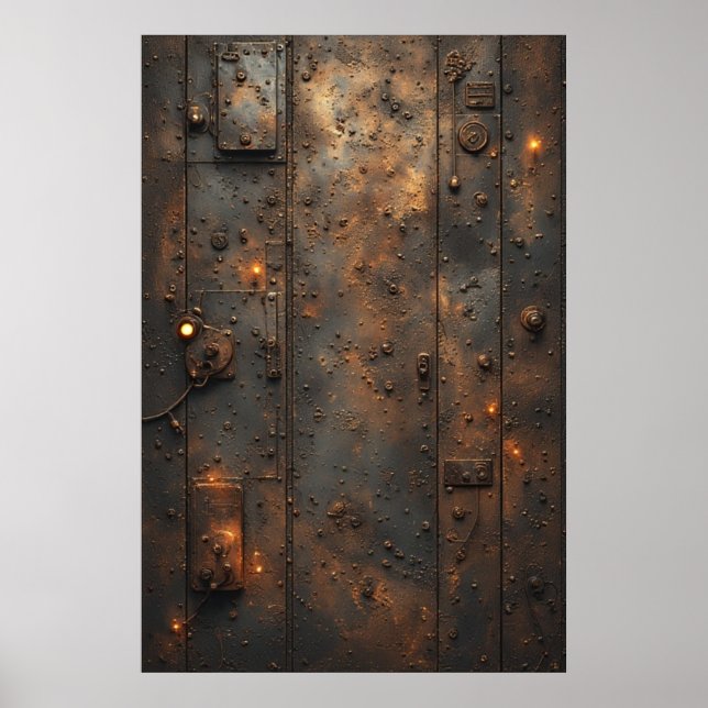 Steampunk Industrial Bunker Control Panel Poster (Framsidan)