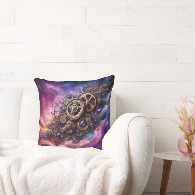 Steampunk Industrial Clockwork Lila and Rosa Kudde (Soffa)