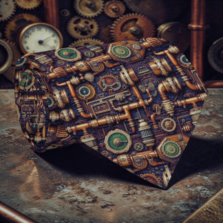 Steampunk Industrial Custom Necktie Tie Slips