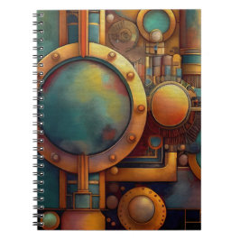 Steampunk Industrial Geometry Art Anteckningsbok