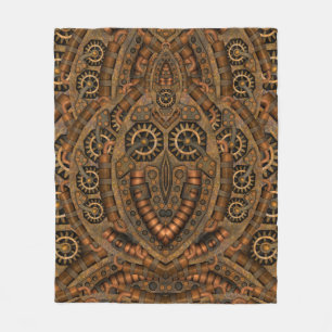 Steampunk industriellt vintageurverk fleecefilt