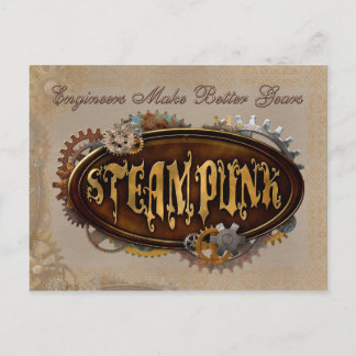 Steampunk Ingenjör Gears vycard Vykort