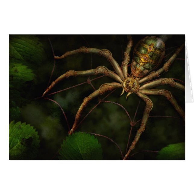 Steampunk - Insekt - Arachnia Automata Hälsningskort (Framsidan Horizontal)