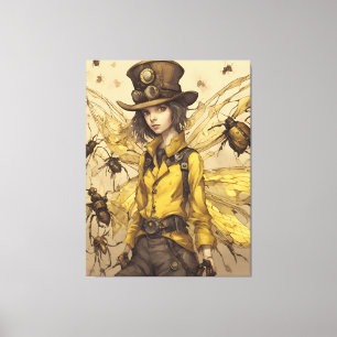Steampunk Insekt Dam Canvastryck