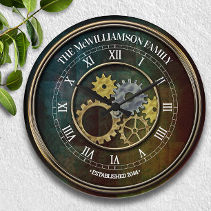 Steampunk Inspired Personlig Stor Klocka