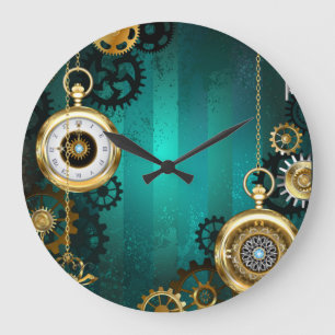 Steampunk Jewelry Watch on a Green Background Stor Klocka
